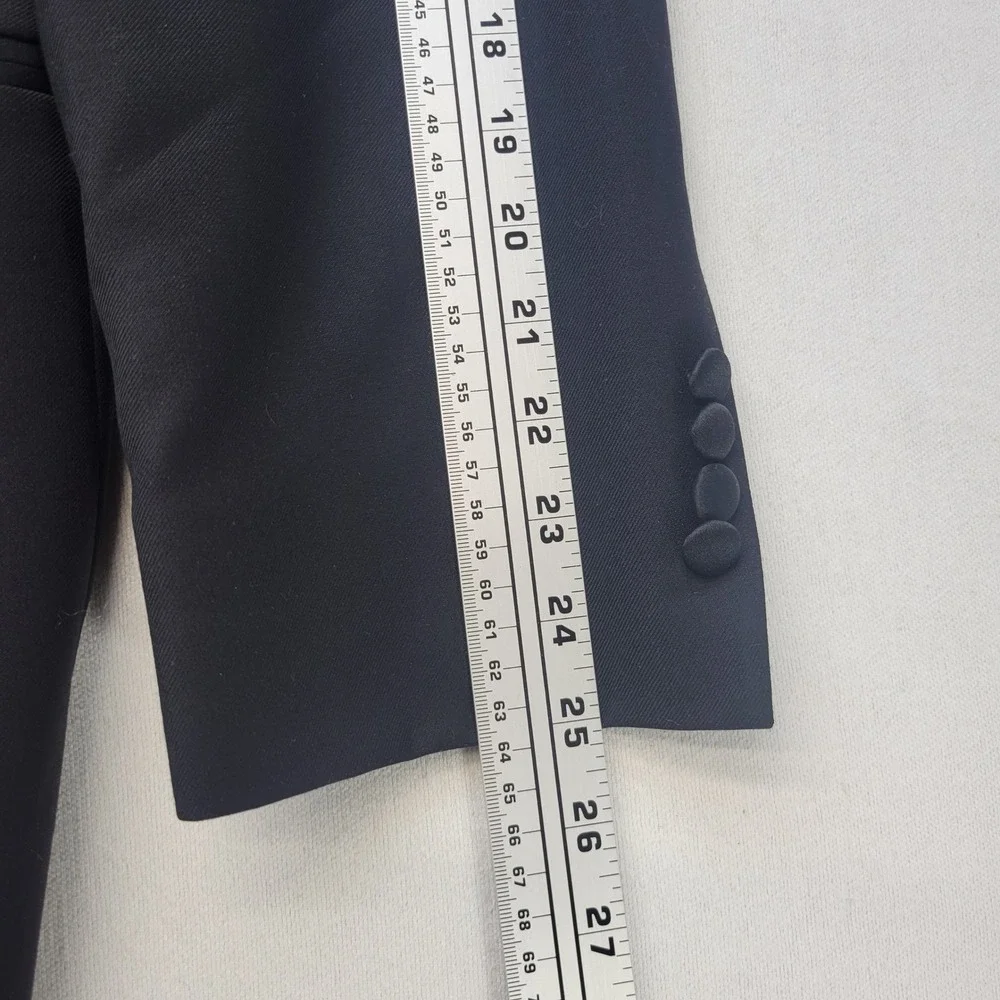 Mantoni Blazer Mens 44R Black Peak Lapel Super 140s Virgin Wool Formal